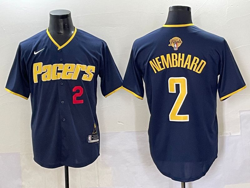 Men 2025 Indiana Pacers 2 Nembhard Blue Nike Joint Name NBA Jersey style 5